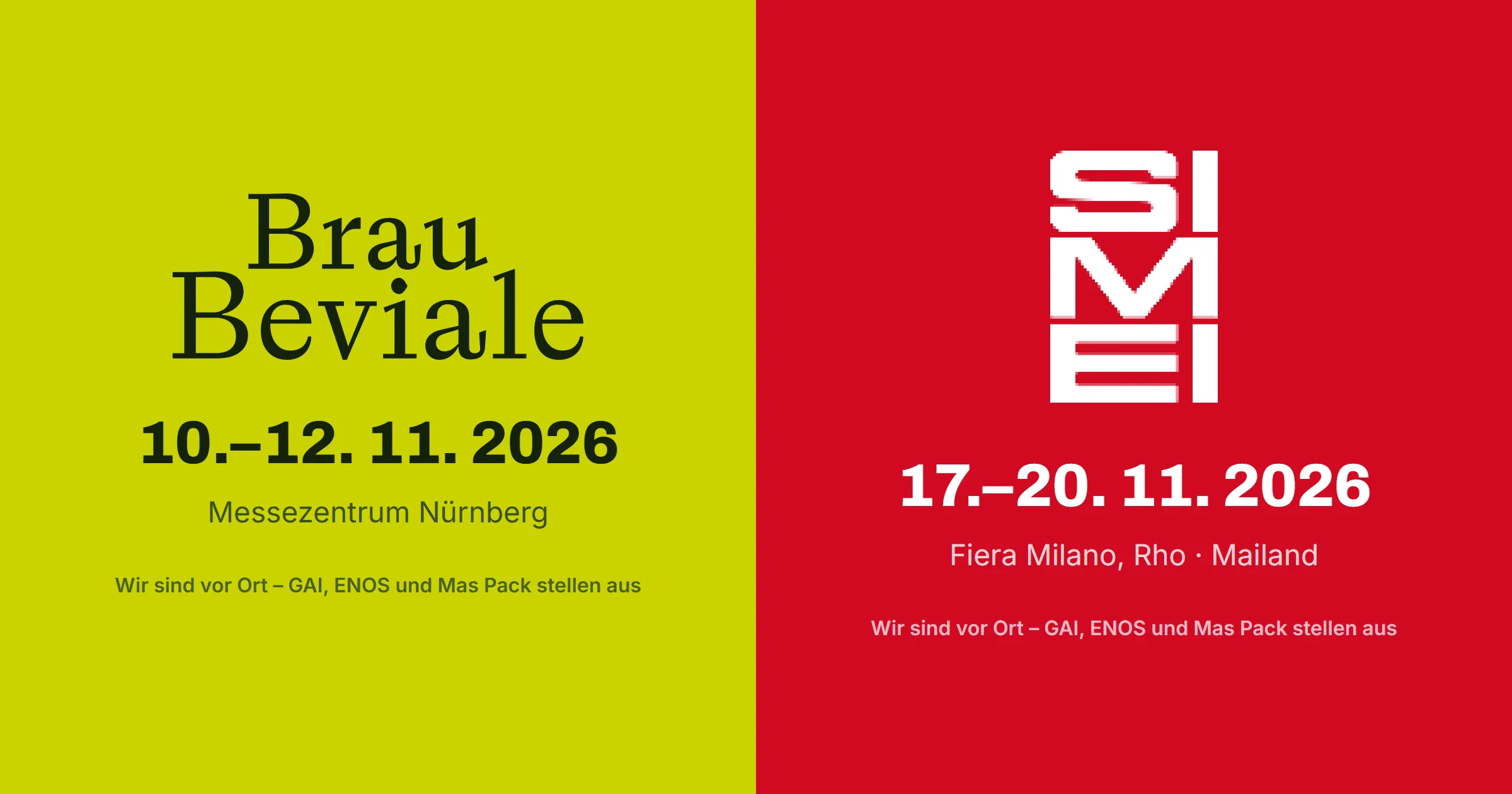 Zwei internationale Messen im November: BrauBeviale und SIMEI